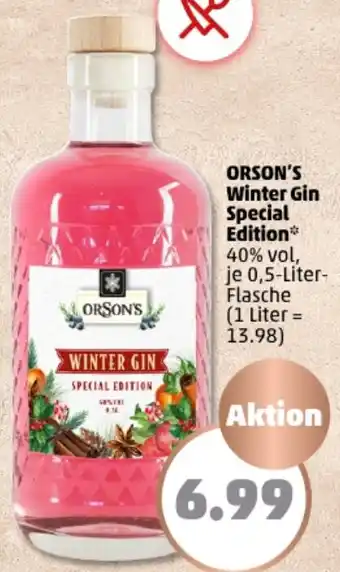 PENNY ORSON'S Winter Gin Special Edition 0,5 Liter Flasche Angebot