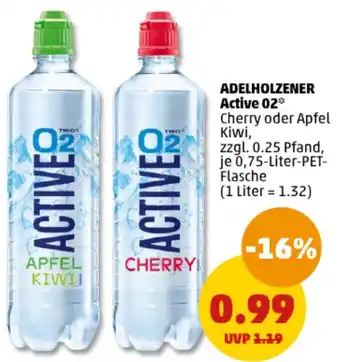 PENNY ADELHOLZENER Active 02, 0,75 Liter PET Flasche Angebot