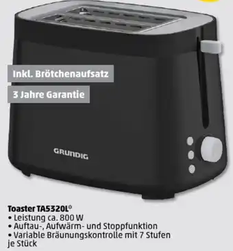 PENNY GRUNDIG Toaster TA5320L Angebot