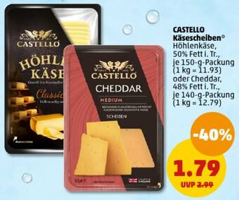 PENNY CASTELLO Käsescheiben 150/140 g Packung Angebot