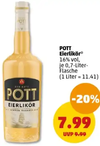 PENNY POTT Eierlikör 0,7 Liter Flasche Angebot