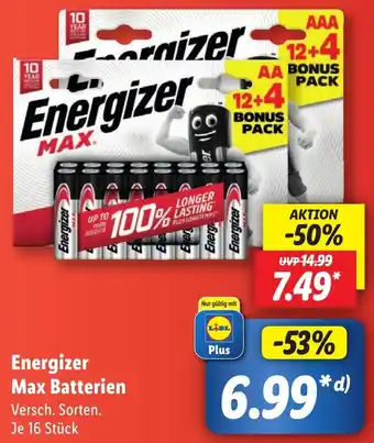 Lidl Energizer Max Batterien 16 Stück Angebot