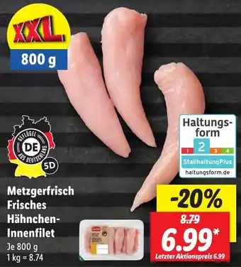 Lidl Metzgerfrisch Frisches Hähnchen-Innenfilet 800 g Angebot