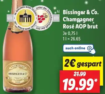 Lidl Bissinger & Co. Champagner Rosé AOP brut 0,75 L Angebot