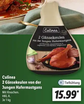Lidl Culinea 2 Gänsekeulen von der Jungen Hafermastgans 1 kg Angebot