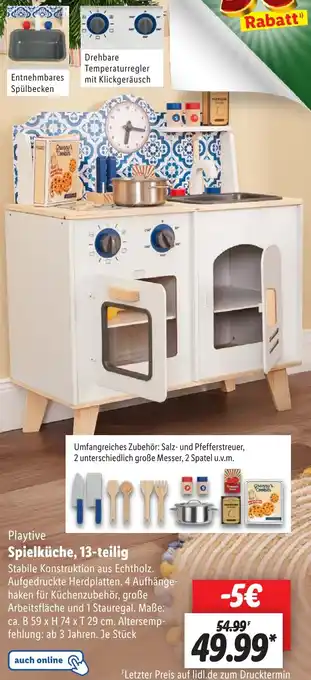 Lidl Playtive Spielküche, 13-teilig Angebot