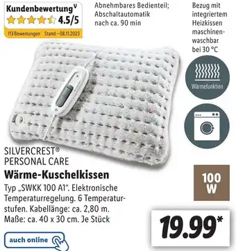 Lidl SILVERCREST PERSONAL CARE Wärme-Kuschelkissen Angebot