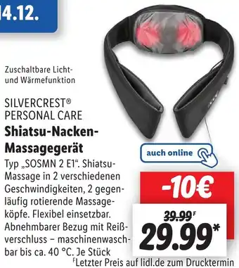 Lidl SILVERCREST PERSONAL CARE Shiatsu-Nacken Massagegerät Angebot