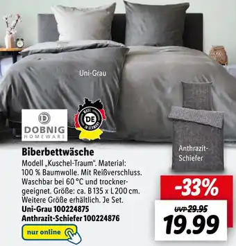 Lidl DOBNIG HOMEWARE Biberbettwäsche Angebot