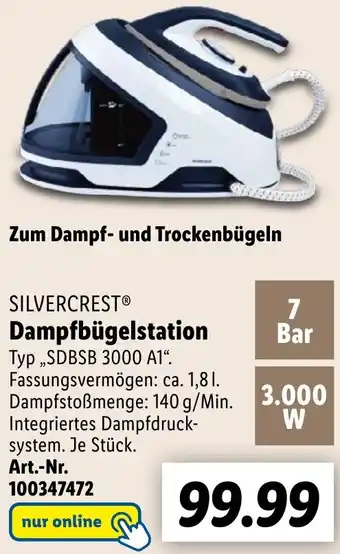 Lidl SILVERCREST Dampfbügelstation ,,SDBSB 3000 A1" Angebot