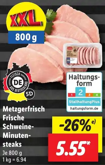 Lidl Metzgerfrisch Frische Schweine Minutensteaks 800 g Angebot