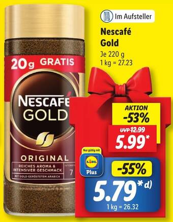 Lidl Nescafé Gold 220 g Angebot