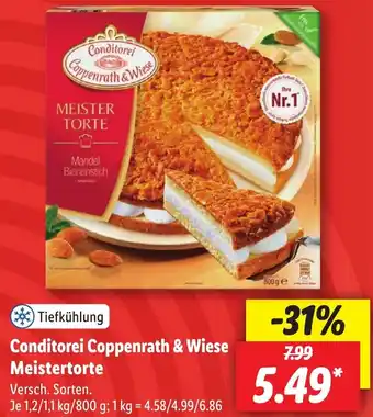 Lidl Conditorei Coppenrath & Wiese Meistertorte 1,2/1,1 kg/800 g Angebot