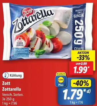 Lidl Zott Zottarella 250 g Angebot