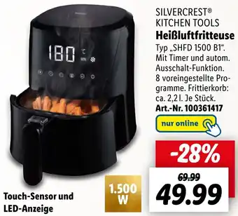 Lidl SILVERCREST KITCHEN TOOLS Heißluftfritteuse ,,SHFD 1500 B1" Angebot