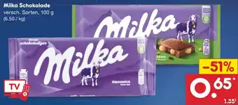 Netto Marken-Discount Milka Schokolade 100 g Angebot