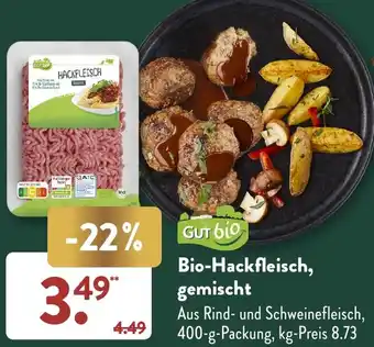 Aldi Süd Gut bio Bio-Hackfleisch, gemischt 400 g Packung Angebot