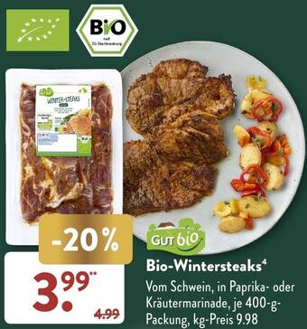 Aldi Süd Gut bio Bio-Wintersteaks 400 g Packung Angebot