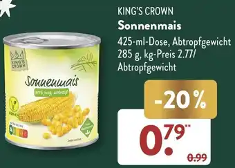 Aldi Süd KING'S CROWN Sonnenmais 425 ml Dose Angebot