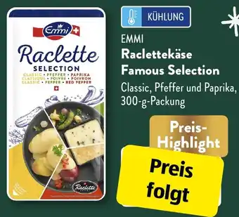 Aldi Süd EMMI Raclettekäse Famous Selection 300 g Packung Angebot