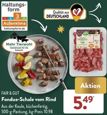 Aldi Süd FAIR & GUT Fondue-Schale vom Rind 500 g Packung Angebot