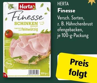 Aldi Süd HERTA Finesse 100 g Packung Angebot