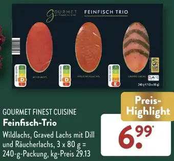 Aldi Süd GOURMET FINEST CUISINE Feinfisch-Trio 240 g Packung Angebot