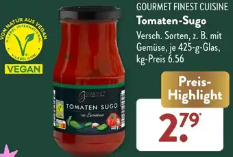 Aldi Süd GOURMET FINEST CUISINE Tomaten-Sugo 425 g Glas Angebot