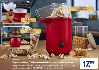 Aldi Süd AMBIANO Popcorn-Maker, Zuckerwattemaschine oder Schokobrunnen Angebot