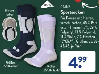 Aldi Süd CRANE Sportsocken Angebot