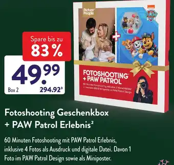 Aldi Süd Fotoshooting Geschenkbox + PAW Patrol Erlebnis Angebot