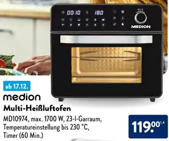 Aldi Süd Medion Multi-Heißluftofen Angebot