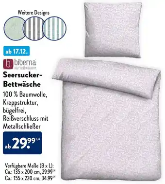 Aldi Süd Biberna Seersucker-Bettwäsche Angebot