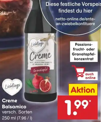 Netto Marken-Discount Lieblings Creme Balsamico 250 ml Angebot