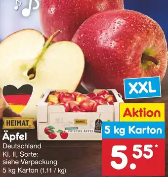 Netto Marken-Discount HEIMAT Äpfel 5 kg Karton Angebot