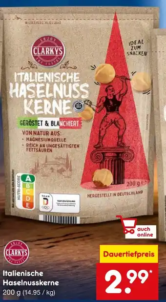 Netto Marken-Discount CLARKYS Italienische Haselnusskerne 200 g Angebot