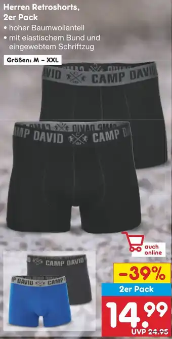 Netto Marken-Discount CAMP DAVID Herren Retroshorts, 2er Pack Angebot