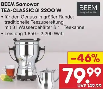 Netto Marken-Discount BEEM Samowar TEA-CLASSIC 3 L 2200 W Angebot