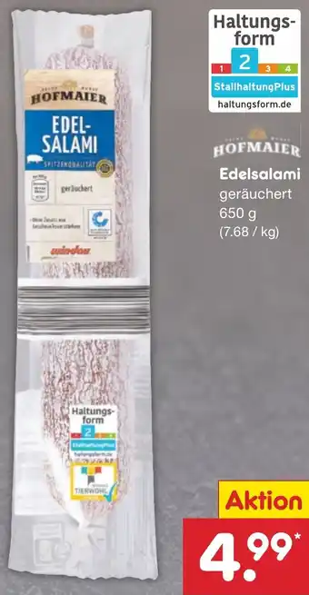 Netto Marken-Discount HOFMAIER Edelsalami 650 g Angebot