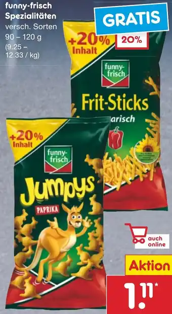 Netto Marken-Discount funny-frisch Spezialitäten 90 - 120 g Angebot