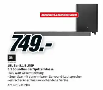 MediaMarkt JBL Bar 5.1 BLKEP 5.1 Soundbar der Spitzenklasse Angebot