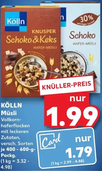 Kaufland KÖLLN Müsli 400-600 g Packg. Angebot