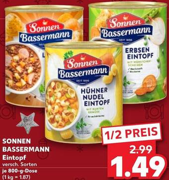 Kaufland SONNEN BASSERMANN Eintopf 800 g Dose Angebot