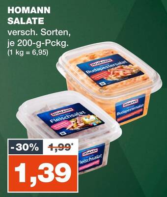 mein real HOMANN SALATE versch. Sorten, je 200 g Angebot