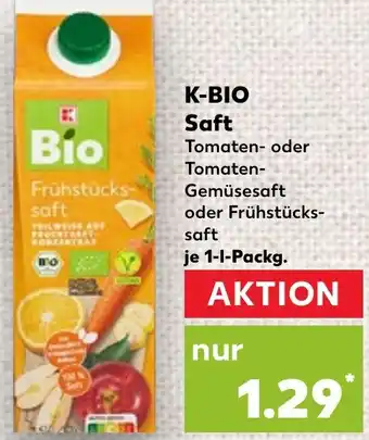 Kaufland K-BIO Saft 1 L Packg. Angebot