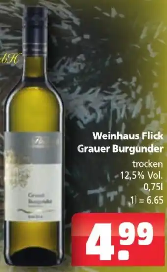 Getränkehaus Weinhaus Flick Grauer Burgunder 0,75 L Angebot