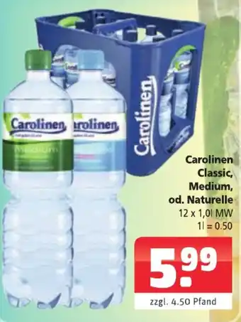 Getränkehaus Carolinen Classic, Medium, od. Naturelle 12x1,0 L MW Angebot