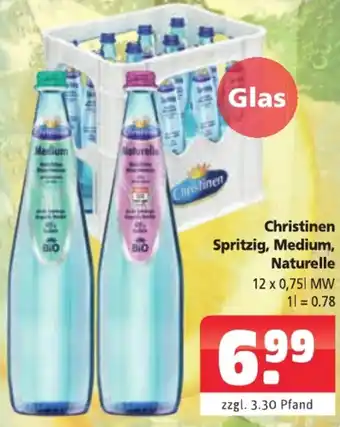 Getränkehaus Christinen Spritzig, Medium, Naturelle 12x0,75 L MW Angebot