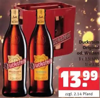 Getränkehaus Duckstein Original od. Weizen 8 x 0,5 L MW Angebot