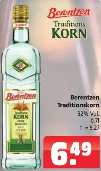 Getränkehaus Berentzen Traditionskorn 0,7 L Angebot